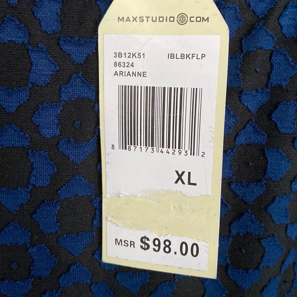 NWT Sofie Max XL Blue & Black design lined cap sleeved dress or long tunic - Picture 6 of 14